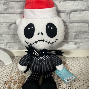 Nightmare Before Christmas Jack Skellington Plushie with Santa Hat